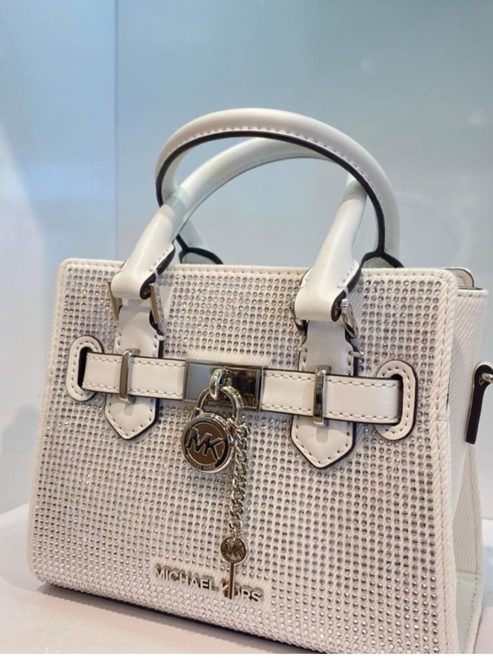 MICHAEL Michael Kors White Woven Crossbody Satchel